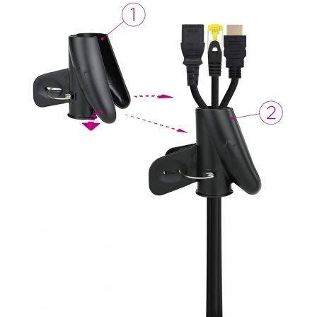 Nanocable Organizador de Cables Flexible 25mm 1m Negro